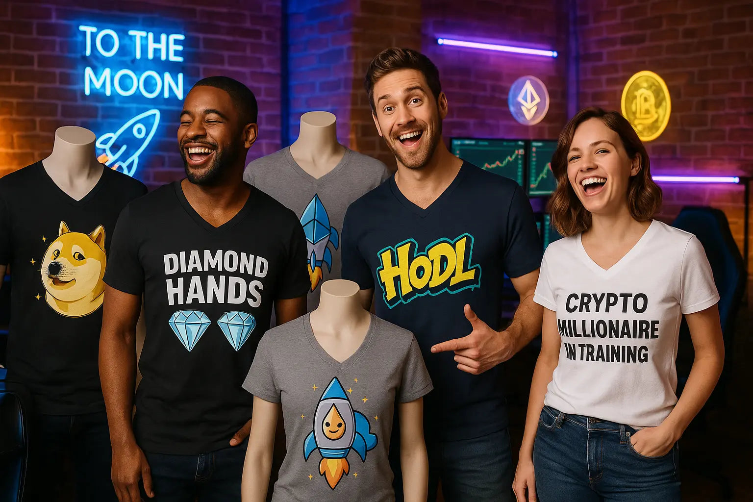 Crypto V-Neck Merch Crafters