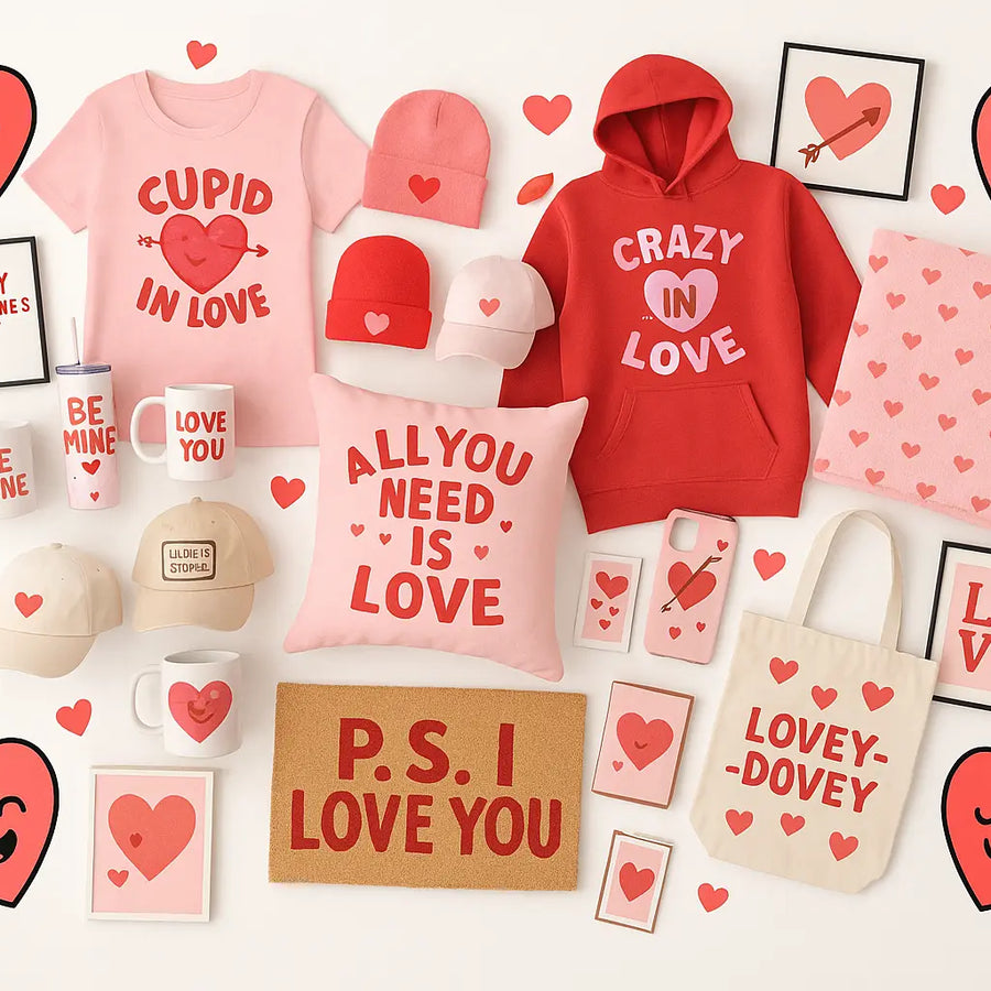 Valentine’s Day Clothing & Accessories Merch Crafters