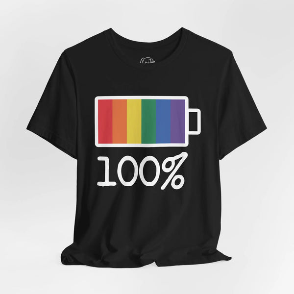 100% Gay - Rainbow Pride Tee | Equality Shirt | LGBTQ+ Support Apparel | Colorful Gay Pride T-Shirt | Inclusive Unisex