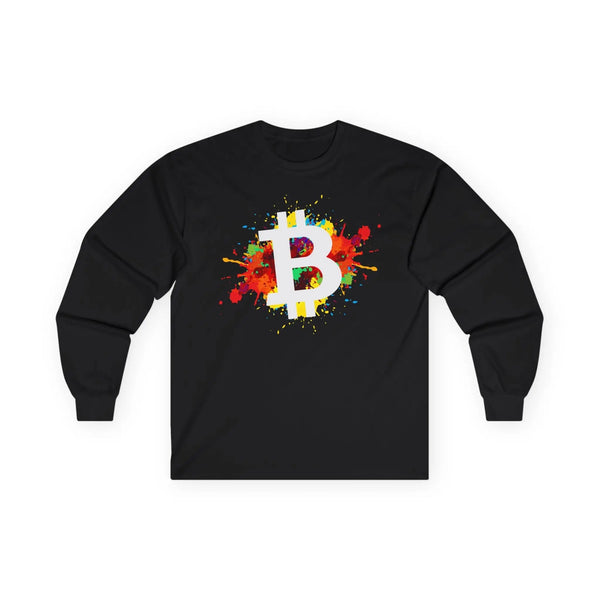 Bitcoin Art Crypto Long Sleeve – Cryptocurrency Shirt for Enthusiasts, Traders, and Meme Lovers
