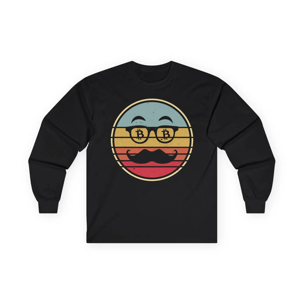 Bitcoin Retro Design Crypto Long Sleeve – Cryptocurrency Shirt for Enthusiasts, Traders, and Meme Lovers