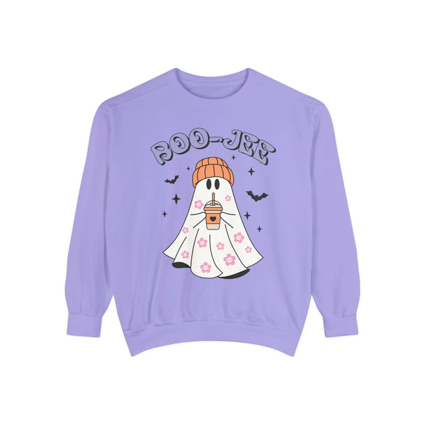 Boo-Jee Ghost Halloween Sweatshirt - Trendy Coffee Lover Ghost Graphic Sweater