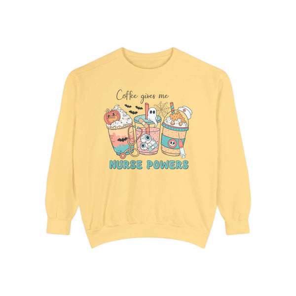 Coffee Gives Me Nurse Powers Halloween Sweatshirt - Spooky Nurse Life Sweater