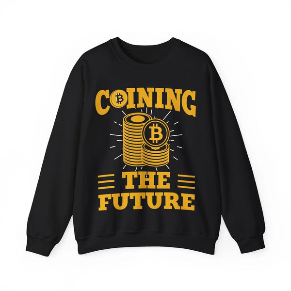 Coining the Future Crypto Crewneck Sweatshirt – Cryptocurrency Shirt for Enthusiasts, Traders, and Meme Lovers