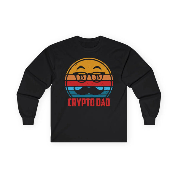 Crypto Dad Logo Crypto Long Sleeve – Cryptocurrency Shirt for Enthusiasts, Traders, and Meme Lovers