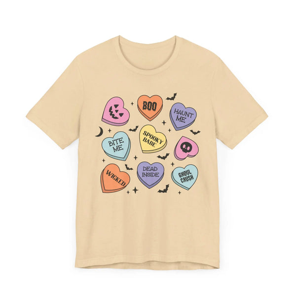 Halloween Candy Hearts - Spooky Babe, Ghoul Crush, Bite Me Halloween Tee