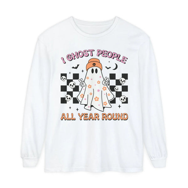 I Ghost People All Year Round - Funny Halloween Ghost Graphic Tee