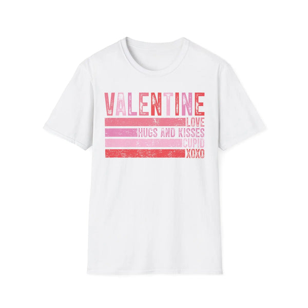 Love Hugs Kisses Valentine T-Shirt - Love Shirt - Heart Graphic Valentine's Tee