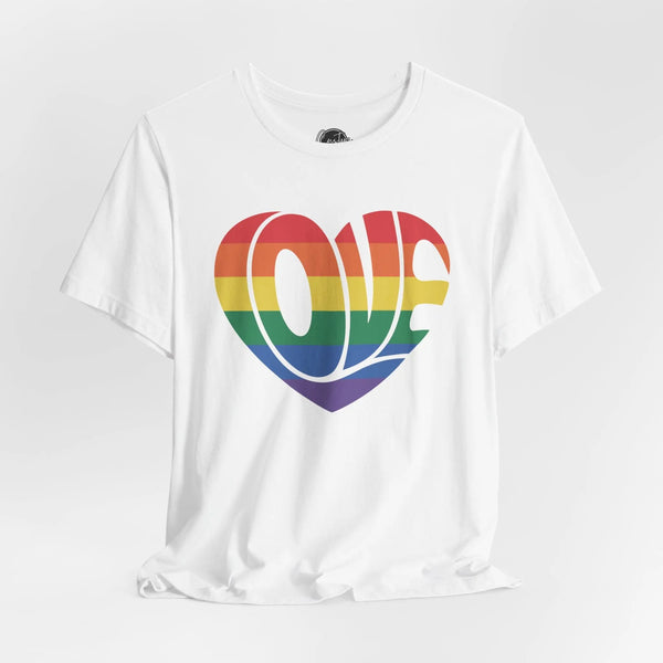 Love - Rainbow Pride Tee | Equality Shirt | LGBTQ+ Support Apparel | Colorful Gay Pride T-Shirt | Inclusive Unisex Top