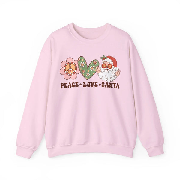 Peace Love Santa Crewneck Sweatshirt - Whimsical Santa Christmas Sweater - Holiday Spirit