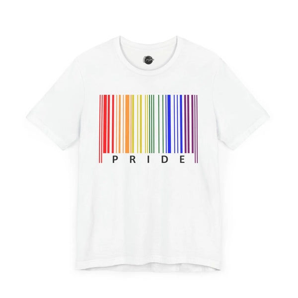 Pride Barcode - Rainbow Pride Tee | Equality Shirt | LGBTQ+ Support Apparel | Colorful Gay Pride T-Shirt | Inclusive