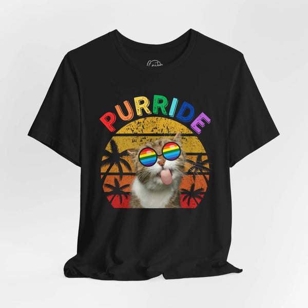 Pride Cat Purride - Rainbow Pride Tee | Equality Shirt | LGBTQ+ Support Apparel | Colorful Gay Pride T-Shirt |