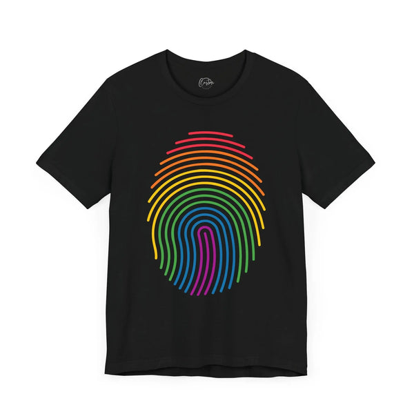 Pride Fingerprint - Rainbow Pride Tee | Equality Shirt | LGBTQ+ Support Apparel | Colorful Gay Pride T-Shirt |