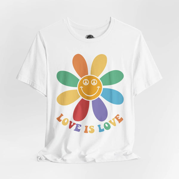 Pride Gay LGBTQ Retro Wavy - Rainbow Pride Tee | Equality Shirt | LGBTQ+ Support Apparel | Colorful Gay Pride T-Shirt |