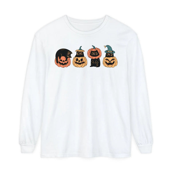 Pumpkin Cat Heads – Spooky Halloween Trio Graphic Tee