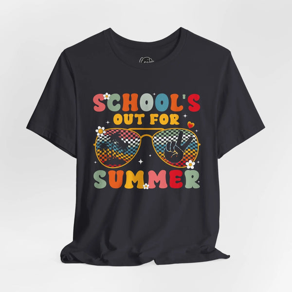 School's Out for Summer Tee - Retro Black Shirt | Summer Vacation Top | Fun Graphic Tee | Short Sleeve T-shirt | Summer
