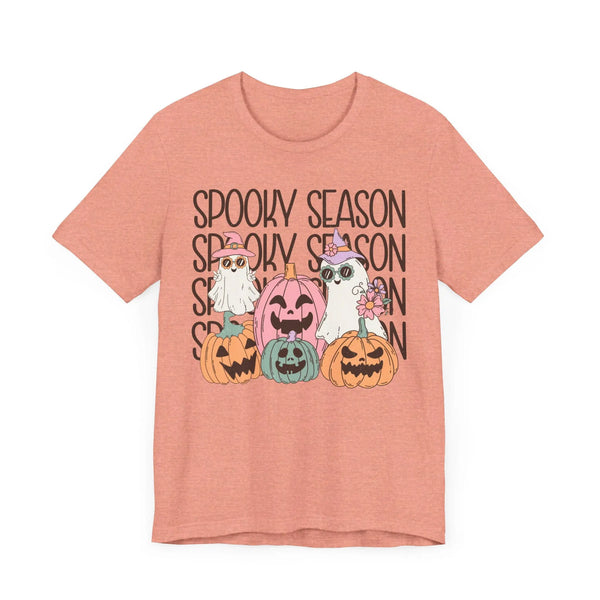 Spooky Season Pumpkins and Ghosts Halloween Shirt - Cute Vintage Ghost Graphic Tee