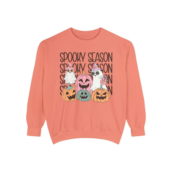 Spooky Season Pumpkins and Ghosts Halloween Sweatshirt - Cute Vintage Ghost Graphic Sweater