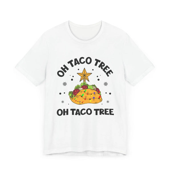 Taco 'Bout a Merry Christmas T-Shirt - Festive Taco Design with Holiday Lights and Star - Fun and Unique Christmas