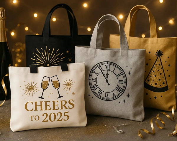 New Year’s Eve Graphic Tote Bags Merch Crafters
