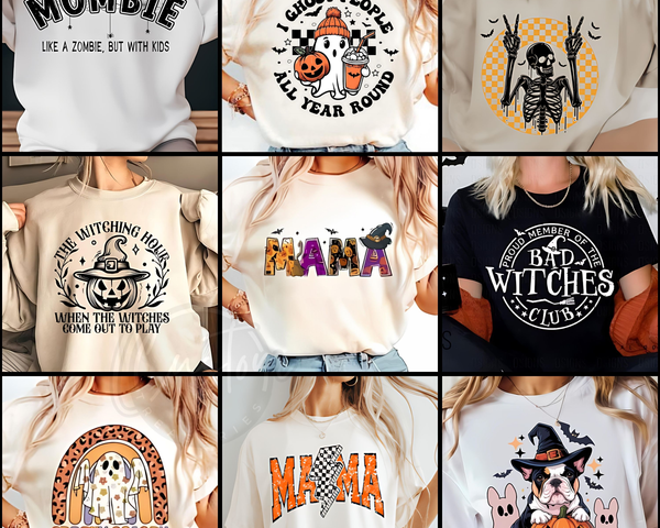 Halloween Collection: Spooky clothing, trick or treat shirts, costumes, haunted house apparel, creepy tees, gothic attire, Halloween pajamas, family shirts, glow-in-the-dark tops, and more. Perfect for Halloween parties, horror fans, and festive fun.