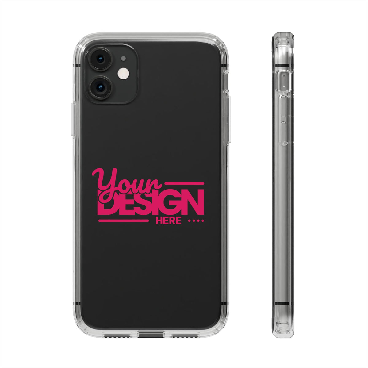 Customizable Clear Impact-Resistant Phone Case – Personalized Name or Photo Design, Transparent Shockproof Cover for iPhone