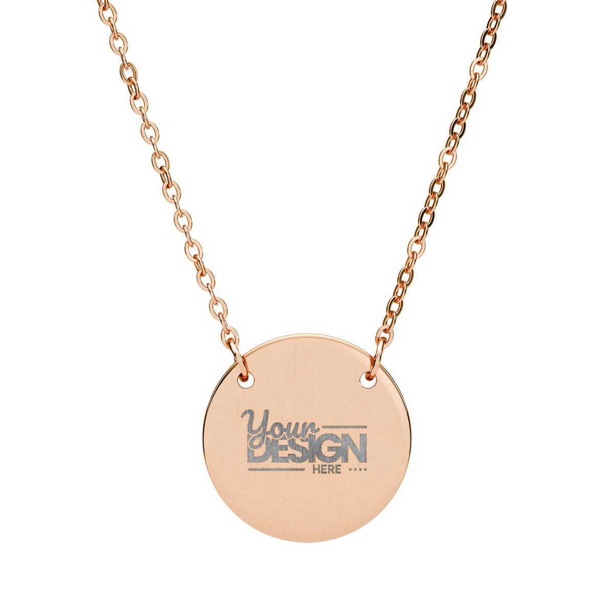 Engravable Circle Necklace With Personalized Disc Pendant Gift by Printify