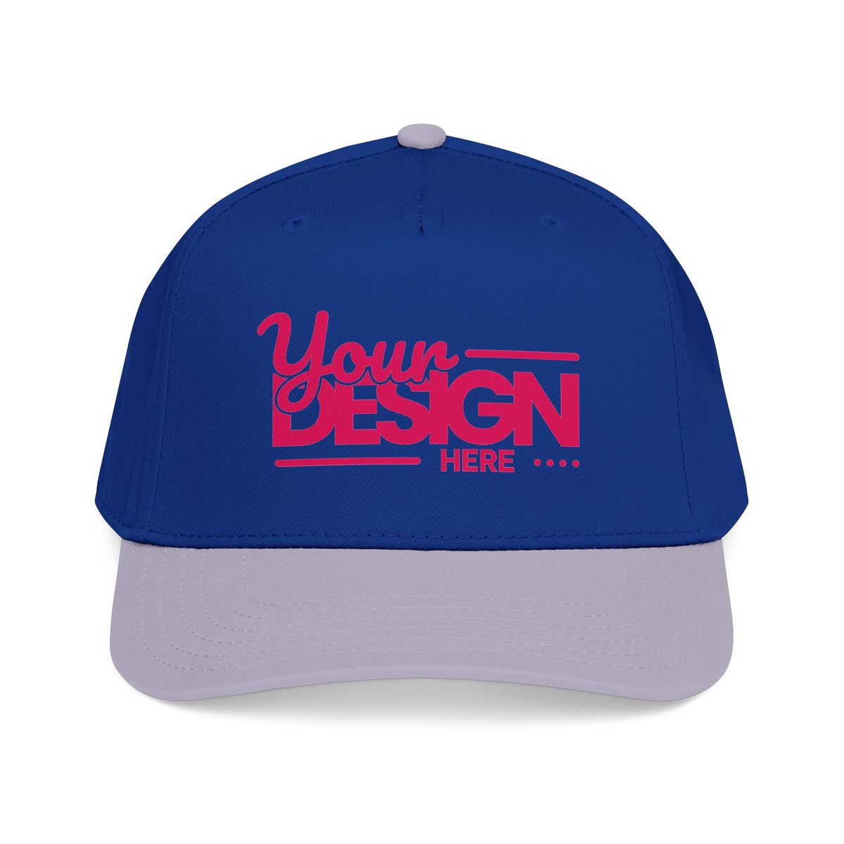 Custom Structured Baseball Cap – Personalized 5-Panel Snapback with Embroidered or Printed Design, Mid-Profile Custom Logo Ha
