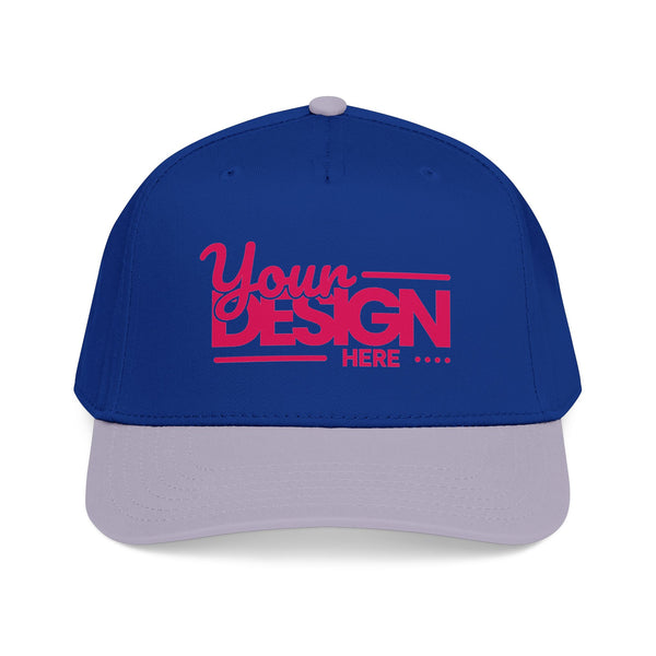 Custom Structured Baseball Cap – Personalized 5-Panel Snapback with Embroidered or Printed Design, Mid-Profile Custom Logo Ha