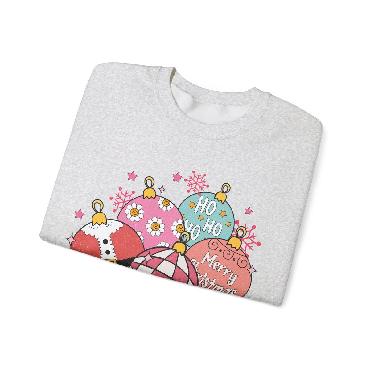 Festive Ornament Crewneck Sweatshirt - Merry Christmas Christmas Sweater - Cute Holiday Apparel