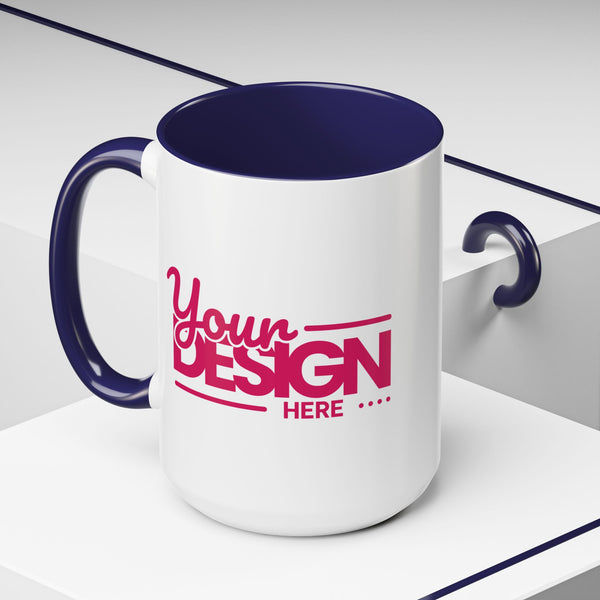 Personalized Accent Coffee Mug - Custom Design Option, Gift for Coffee Lovers, Unique Kitchen Decor, DIY Mug, Creative Drinkware