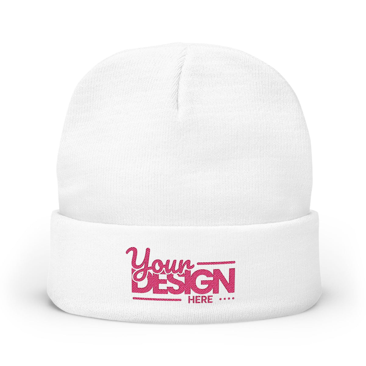 Embroidered Knit Beanie – Personalized Cuffed Winter Hat, Custom Logo Embroidery Beanie for Men & Women
