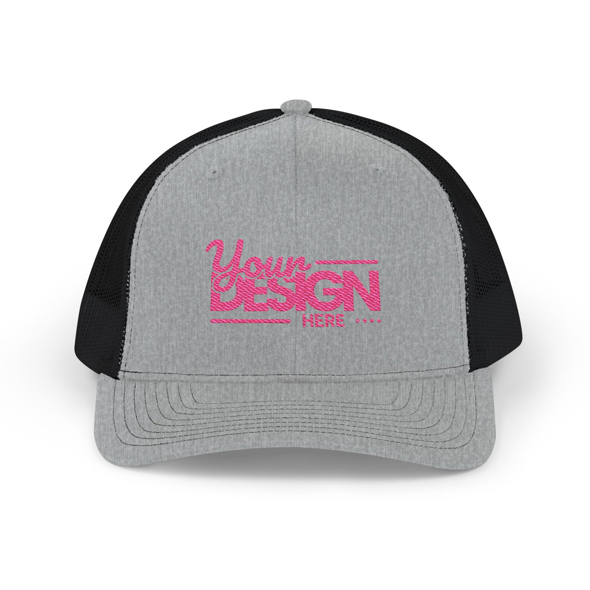 Embroidered Trucker Cap – Custom ‘Your Design Here’ Snapback, Personalized Mesh Baseball Hat for Men & Women