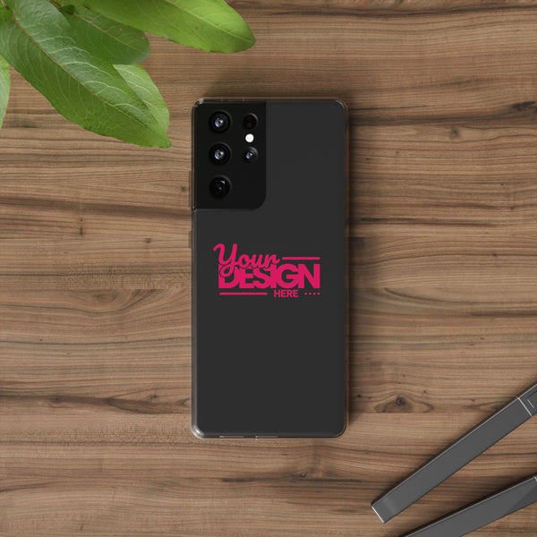 Clear Phone Case – Transparent Protective Cover with Custom Design (‘Your Design Here’), Personalized Case for Samsung