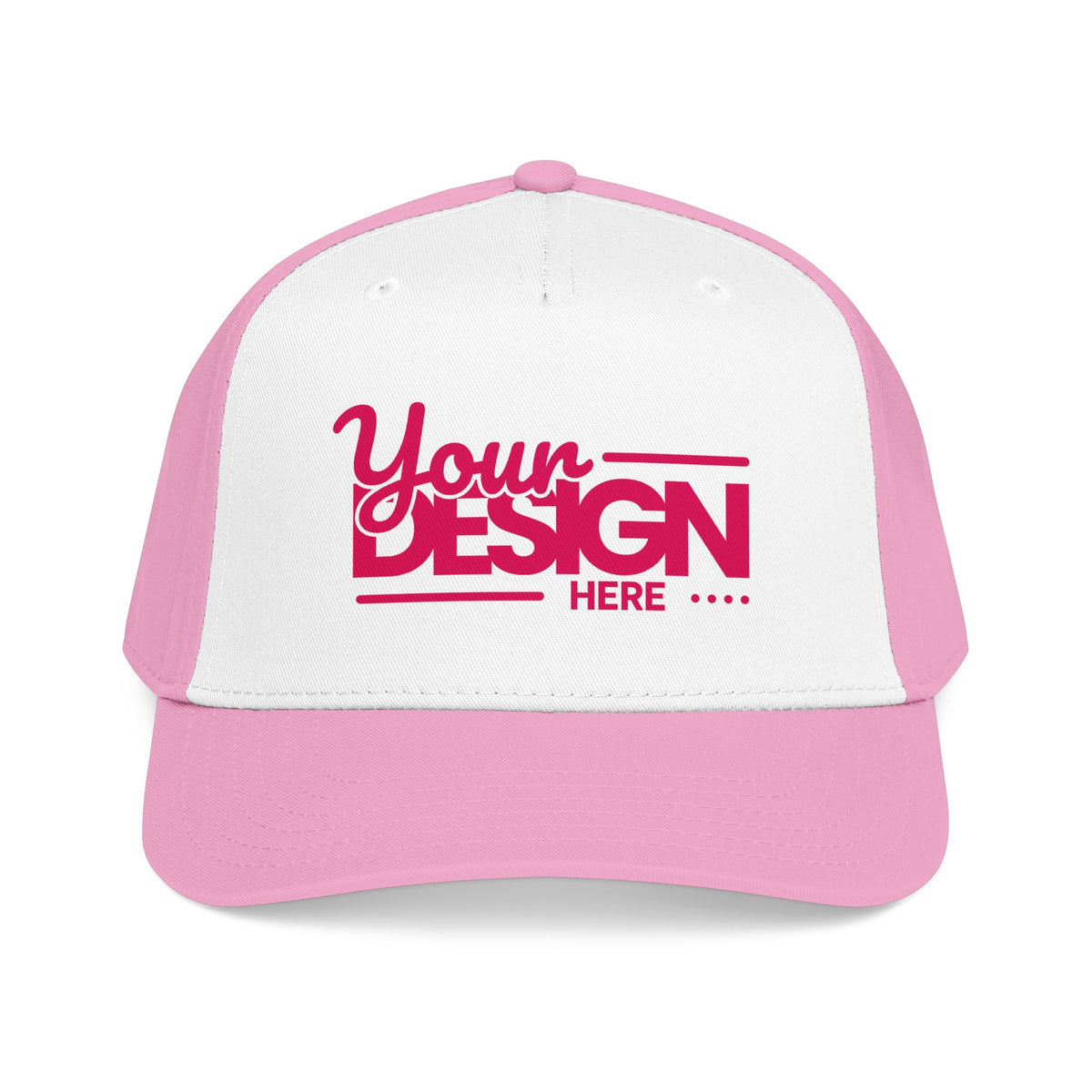 Custom Structured Baseball Cap – Personalized 5-Panel Snapback with Embroidered or Printed Design, Mid-Profile Custom Logo Ha