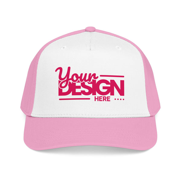 Custom Structured Baseball Cap – Personalized 5-Panel Snapback with Embroidered or Printed Design, Mid-Profile Custom Logo Ha