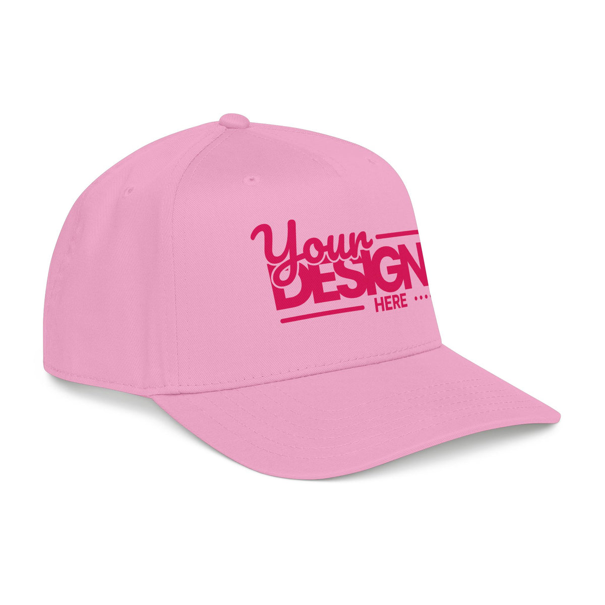 Custom Structured Baseball Cap – Personalized 5-Panel Snapback with Embroidered or Printed Design, Mid-Profile Custom Logo Ha