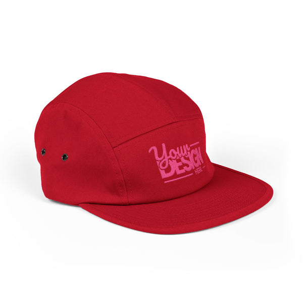 Custom Five-Panel Hat – Personalized Embroidered Cotton Cap, Low-Profile Streetwear Strapback with Front & Back Logo Design