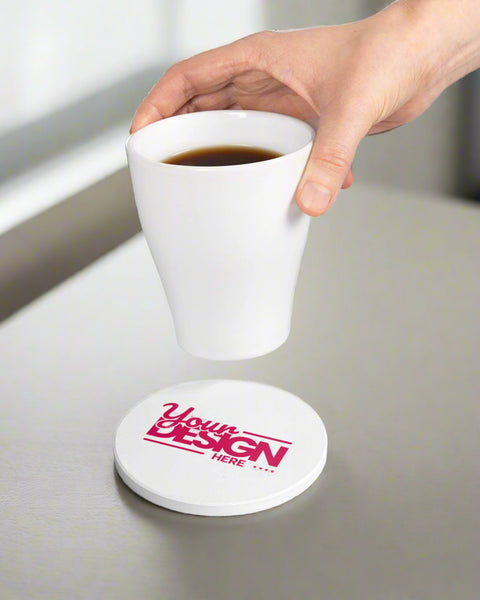 Personalized Ceramic Coaster Set With Cork Backing For Housewarming Gift