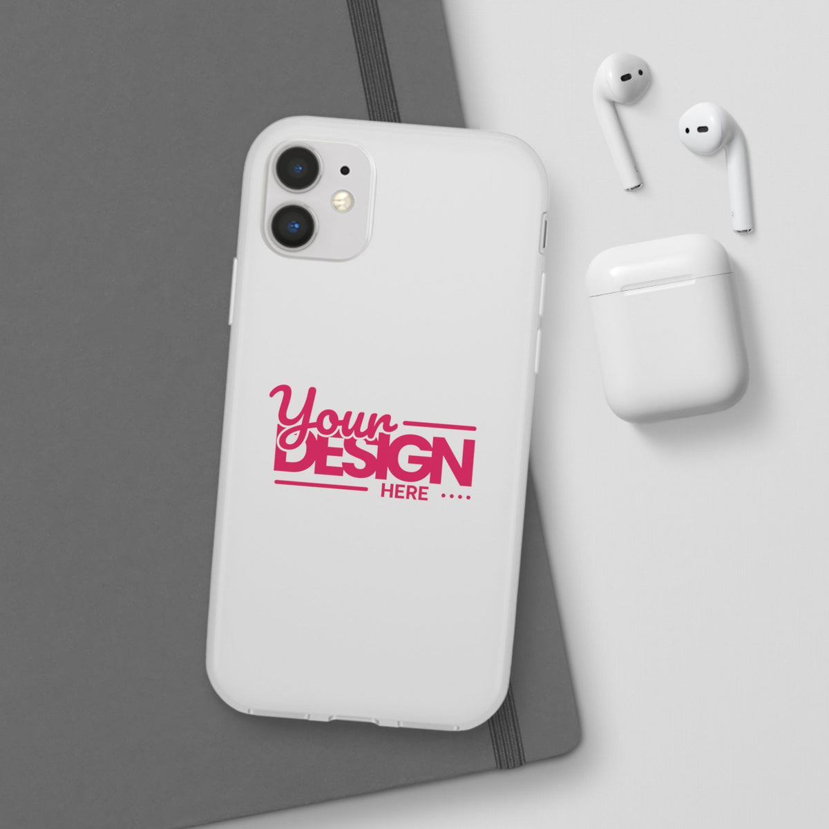 Customizable Flexi Phone Case – Personalize Your Design with Name or Photo, Flexible Protective Cover for iPhone