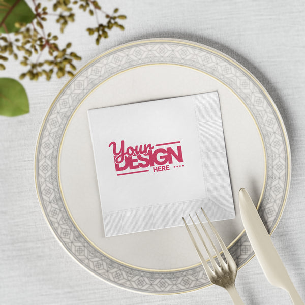 Custom-Design Napkins, Elegant Party Decor, Personalized Wedding Tableware, Custom Event Supplies, Stylish Entertaining Essentials