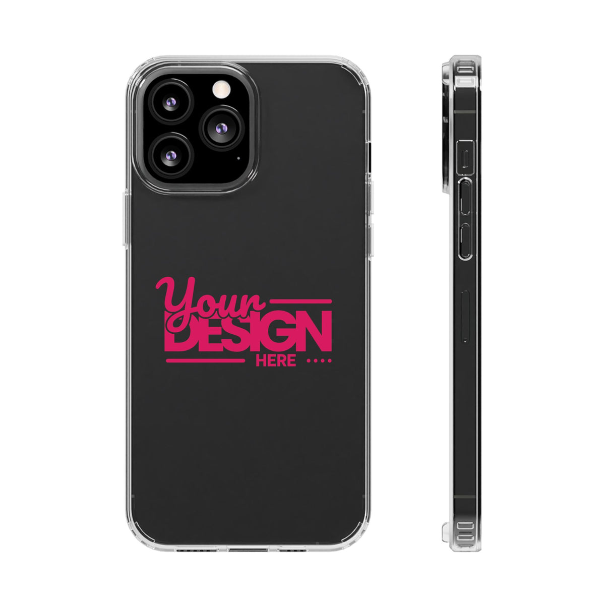 Customizable Clear Impact-Resistant Phone Case – Personalized Name or Photo Design, Transparent Shockproof Cover for iPhone