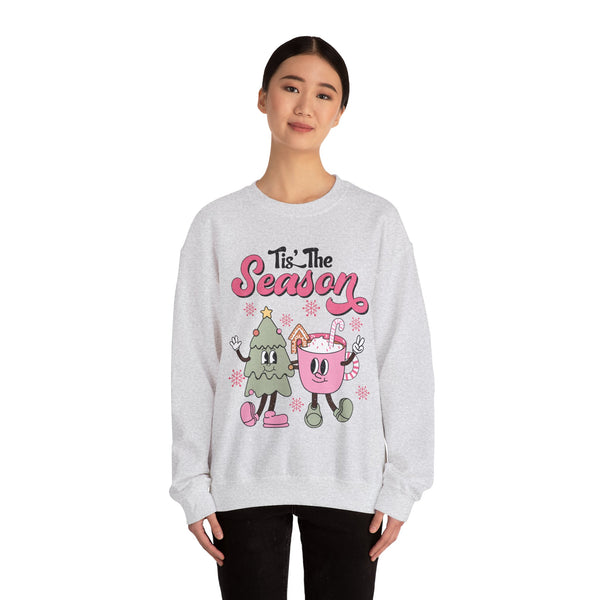 Season of Cheer Crewneck Sweatshirt - Cute Christmas Tree and Hot Cocoa Christmas Sweater - Festive Fun