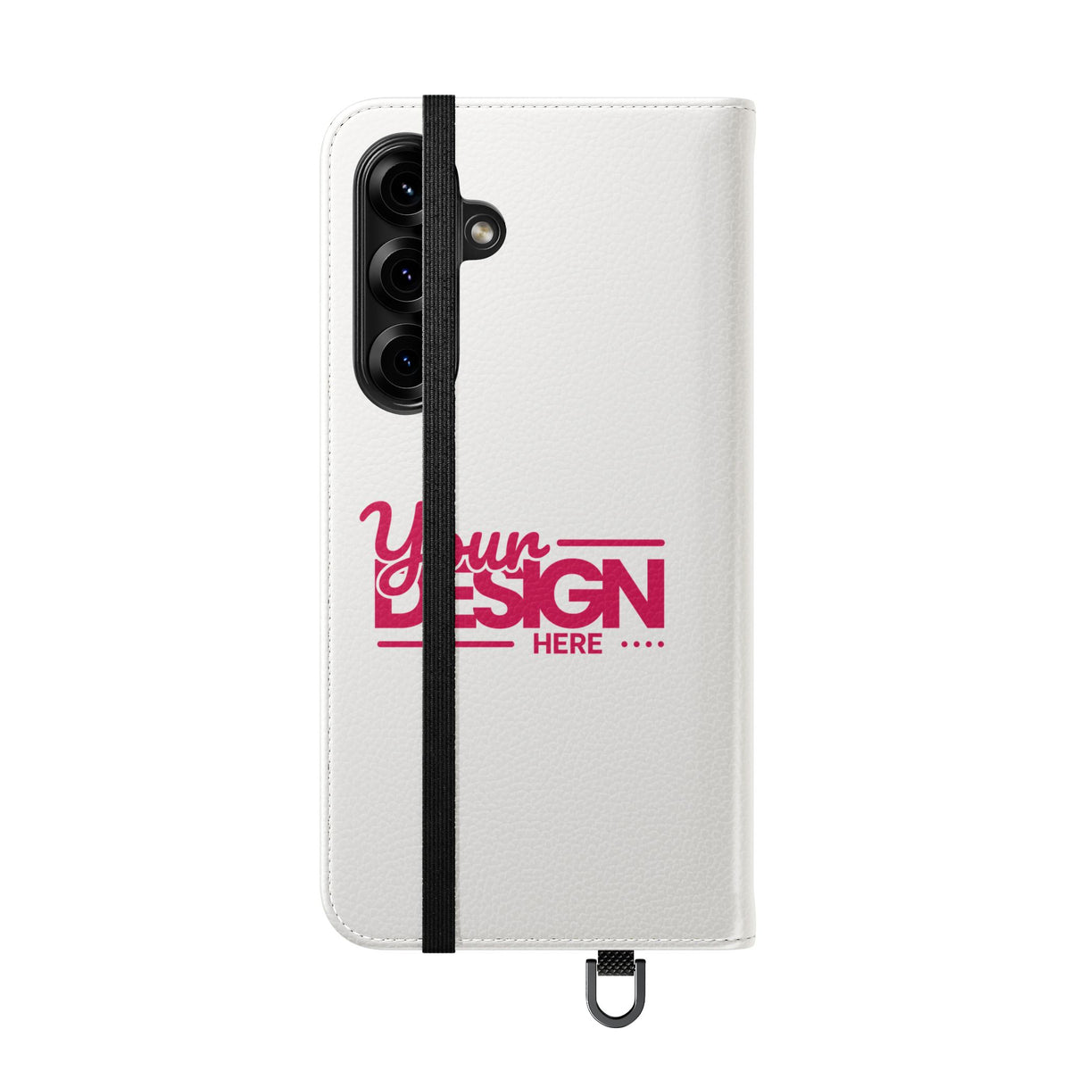 Customizable Flip Phone Wallet Case – ‘Your Design Here’ Folio Cover with Card Holder, Personalized Phone Case for Samsung