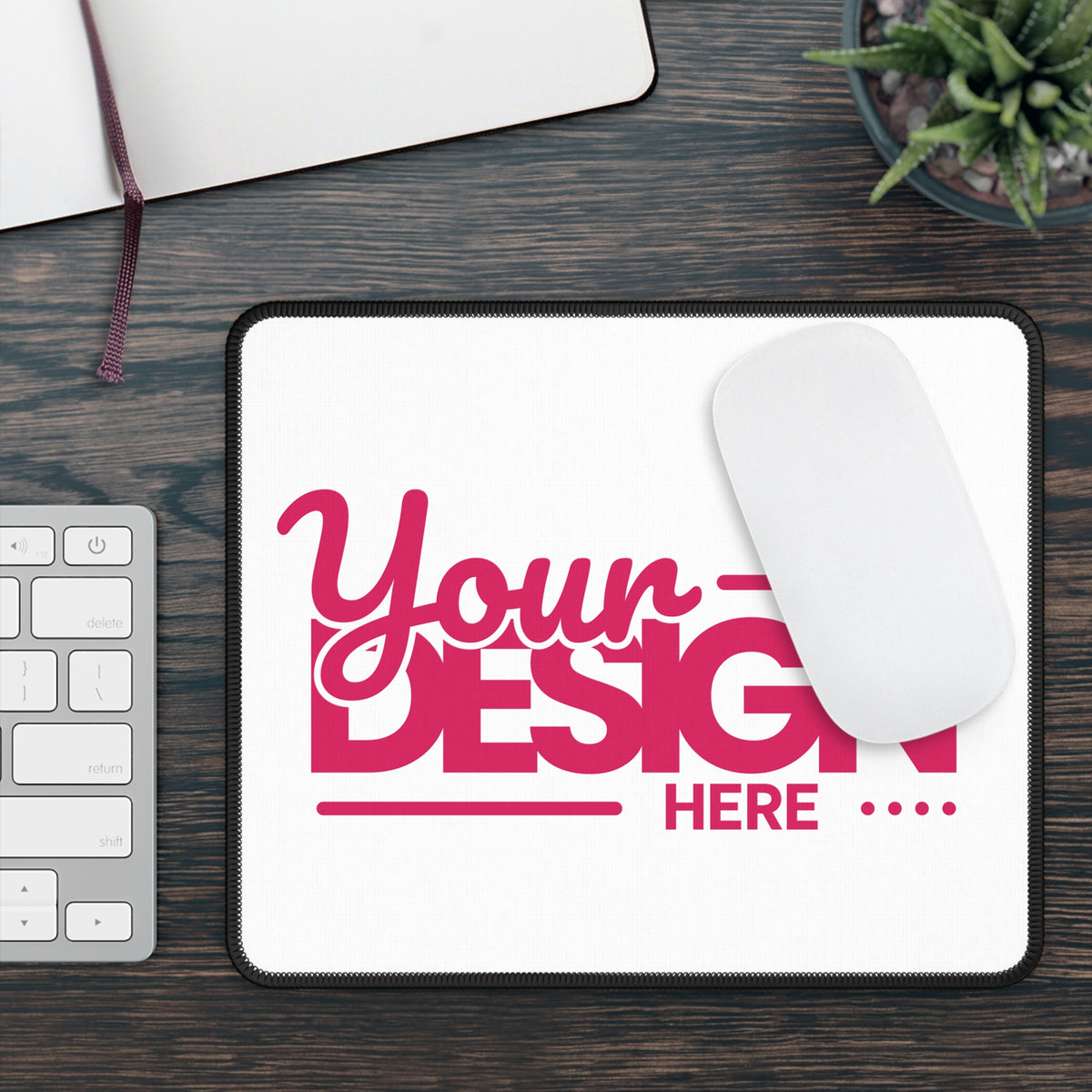 Custom Mouse Pad – Personalized Compact Neoprene Desk Mat with Stitched Edges, Smooth Surface & Non-Slip Rubber Base