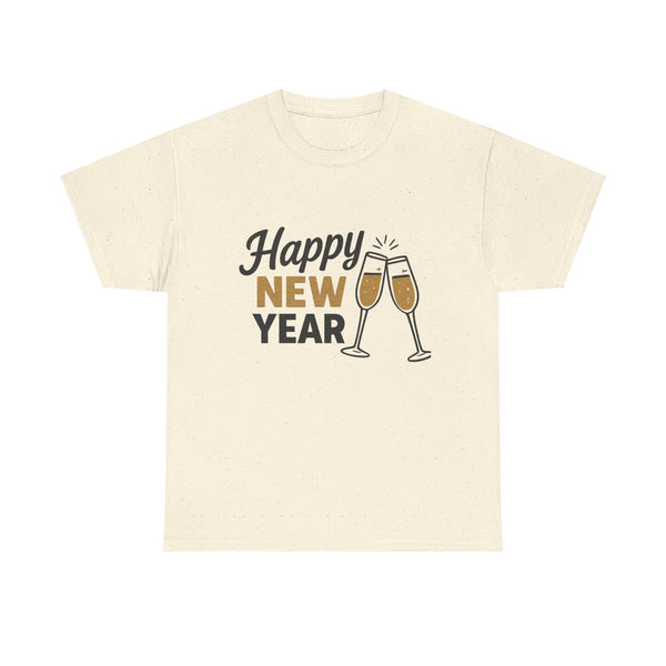 Happy New Year Tee — Champagne Toast Holiday T-Shirt