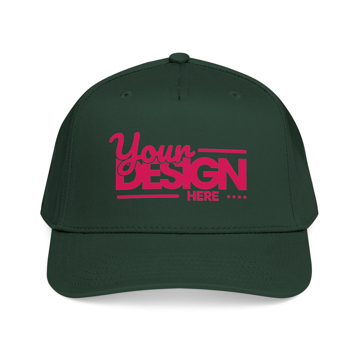 Custom Structured Baseball Cap – Personalized 5-Panel Snapback with Embroidered or Printed Design, Mid-Profile Custom Logo Ha