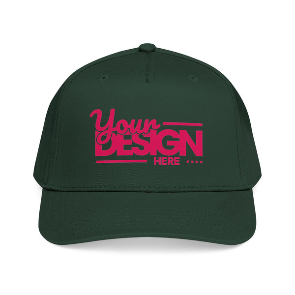 Custom Structured Baseball Cap – Personalized 5-Panel Snapback with Embroidered or Printed Design, Mid-Profile Custom Logo Ha