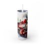 Classic Steam Train with Holiday Cheer - Snowy Christmas Train Travel Tumbler