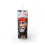 Santa Claus in Red Hat Christmas Tumbler - Watercolor Santa with Holiday Cheer